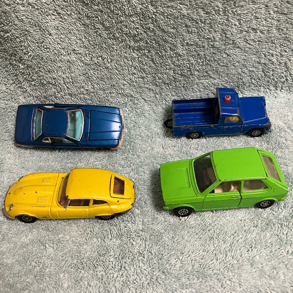 Vintage Corgi Toys Car Lot Whizzwheels Jaguar, Polo, Mercedes, Landrover